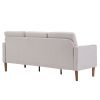 180*76*85cm Linen Solid Wood Legs Second Generation Three Seats Without Chaise Concubine Solid Wood Frame Can Be Combined With Single Seat Double Seat