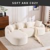 LingYu022White Compression Sofa, Memory Foam 3-Seater Sofa, No Installation & Easy to Transport, Deep Seat Modern Sofa with Chenille Fabric