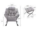 Living Room Chairs Modern Cotton Fabric Lazy Chair, Accent Contemporary Lounge Chair