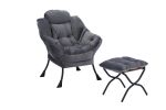 Living Room Chairs Modern Cotton Fabric Lazy Chair, Accent Contemporary Lounge Chair