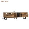 Modern TV Stand for 80'' TV with Double Storage Space, Media Console Table, Entertainment Center with Drop Down Door for Living Room, Bedroom