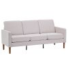 180*76*85cm Linen Solid Wood Legs Second Generation Three Seats Without Chaise Concubine Solid Wood Frame Can Be Combined With Single Seat Double Seat