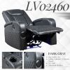 Alair Dark Gray Leather Aire Power Motion Recliner W/Bluetooth, Wireless Charger & Cupholder