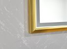 48 in. W x 30 in. H Oversized Rectangular Gold Framed LED Mirror Anti-Fog Dimmable Wall Mount Bathroom Vanity Mirror Wall Mirror Kit For Gym And Dance