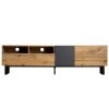 Modern TV Stand for 80'' TV with Double Storage Space, Media Console Table, Entertainment Center with Drop Down Door for Living Room, Bedroom
