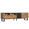 Modern TV Stand for 80'' TV with Double Storage Space, Media Console Table, Entertainment Center with Drop Down Door for Living Room, Bedroom