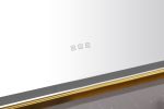 48 in. W x 30 in. H Oversized Rectangular Gold Framed LED Mirror Anti-Fog Dimmable Wall Mount Bathroom Vanity Mirror Wall Mirror Kit For Gym And Dance