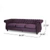 Luxurious 3-Seater Purple Velvet Sofa, Featuring a Classic Design with Modern Elegance, Perfect for Adding Sophistication and Style to Any Living Room