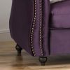 Luxurious 3-Seater Purple Velvet Sofa, Featuring a Classic Design with Modern Elegance, Perfect for Adding Sophistication and Style to Any Living Room