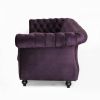 Luxurious 3-Seater Purple Velvet Sofa, Featuring a Classic Design with Modern Elegance, Perfect for Adding Sophistication and Style to Any Living Room