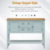 TREXM Cambridge Series Ample Storage Vintage Console Table with Four Small Drawers and Bottom Shelf for Living Rooms