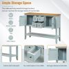 TREXM Cambridge Series Ample Storage Vintage Console Table with Four Small Drawers and Bottom Shelf for Living Rooms