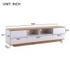 Modern TV stand for TVs up to 80'' , Media Console with Multi-Functional Storage, Entertainment Center with Door Rebound Device