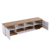 Modern TV stand for TVs up to 80'' , Media Console with Multi-Functional Storage, Entertainment Center with Door Rebound Device