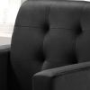Hale 27.5" Black Velvet Accent Armchair with Tufting