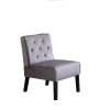 Reese 53" 2Piece Living Room Armless Button Tufted Pattern Accent Chair with Velvet Fabric and Premium High Density Foam Cushion, Grey