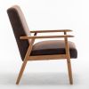 25.38'' Wide Classic Mid-Century Modern Arm Chair, Brown