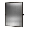 36"*24"Iron Right-angled Rectangular Black Rotating Hardware Wall Mirror Decorative Bathroom Mirror with Elegant Scalloped Design