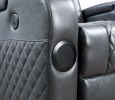 Alair Dark Gray Leather Aire Power Motion Recliner W/Bluetooth, Wireless Charger & Cupholder