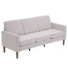 180*76*85cm Linen Solid Wood Legs Second Generation Three Seats Without Chaise Concubine Solid Wood Frame Can Be Combined With Single Seat Double Seat