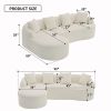 LingYu022White Compression Sofa, Memory Foam 3-Seater Sofa, No Installation & Easy to Transport, Deep Seat Modern Sofa with Chenille Fabric