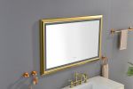 48 in. W x 30 in. H Oversized Rectangular Gold Framed LED Mirror Anti-Fog Dimmable Wall Mount Bathroom Vanity Mirror Wall Mirror Kit For Gym And Dance