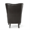 Elegant High Back Chair in Dark Brown PU Leather, Luxurious and Comfortable Design