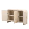 TREXM Unique Retro Silhouette Sectional Three-Piece Set Containing Sideboard, Console Table and Coffee Table, Suitable for Dining Room