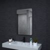 24x36 In. Aluminum Framed Rounded Rectangle Bathroom Wall Mirror, Oil Rubbed Bronze Bathroom Vanity Mirror Farmhouse, Anti-Rust