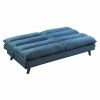 Casual Living Room Furniture 1pc Elegant Lounger Blue Textured Fabric Upholstered Sleeper Sofa Multifunctional