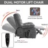 Lift Recliner Chair Heat Massage Dual Motor Infinite Position Up to 350 LBS Large Electric Power Lift Recliners with Power-Remote