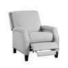 Push Back Reclining Chair Transitional Style Gray Chenille Upholstery 1pc Cushion Seat Modern Living Room Furniture