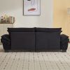Corduroy Sofa Sleeper Couch Loveseat Sofa with Pillows Comfy Upholstered Deep Seat Sofa for Bedroom,Living Room,Apartment,Office,Dorm-Black Corduroy