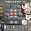 Lift Recliner Chair Heat Massage Dual Motor Infinite Position Up to 350 LBS Large Electric Power Lift Recliners with Power-Remote