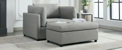 Modern Oversized Armchair with Ottoman, Single Sofa with Lumbar Support, Accent Chair, Reading Chair for Bedroom, Living Room, Light Grey