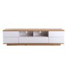 Modern TV stand for TVs up to 80'' , Media Console with Multi-Functional Storage, Entertainment Center with Door Rebound Device
