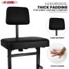 5 CORE Piano Bench Height Adjustable Keyboard Stool Stool Heavy Duty Thick Padded Cushioned Seat with Backrest - PNB B-REST BLK