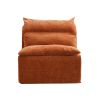 Accent Armless Chair Lazy Floor Seating, Fireside Chair Sofa Lounger Leisure Accent Single Couch with Backrest for Living Room, Bedroom, Office