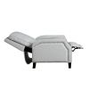Push Back Reclining Chair Transitional Style Gray Chenille Upholstery 1pc Cushion Seat Modern Living Room Furniture