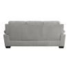 Plush Seating Comfortable Sofa 1pc Gray Textured Fabric Channel Tufting Solid Wood Frame Modern Living Room Furniture