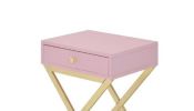 Coleen Pink & Gold Finish Accent Table