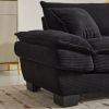 Corduroy Sofa Sleeper Couch Loveseat Sofa with Pillows Comfy Upholstered Deep Seat Sofa for Bedroom,Living Room,Apartment,Office,Dorm-Black Corduroy