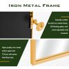 24"x31" Modern Arch-Top Metal Framed Golden Pivoted Bathroom Vanity Mirror Bathroom Vanity Mirror for Bedroom Entryway, Living/Dressing Room