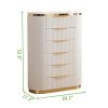 Laura Gold Detailed Chest made with Wood in White