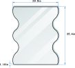 Wall Mirror 30x35 Inch Black Rectangular Mirror with 2 Wavy Sides Metal Framed Mirror Vanity Mirror Dressing Mirror, for Bathroom, Living Room