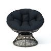 40" Ergonomic Wicker Papasan Chair with Cloud Thick Density Fabric Cushion,3-proof Cover,High Capacity Iron Frame,Fluid 360 Degree Swivel for Reading