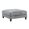6pc Modular Sectional Set Gray Corduroy Upholstery 3x Armless Chairs 3x Corner Seats Soft Pillows Living Room Furniture