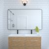 60x36 In. Aluminum Framed Rounded Rectangle Bathroom Wall Mirror, Matte Black Bathroom Vanity Mirror Farmhouse, Anti-Rust, Tempered Glass mirrors