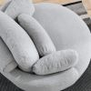 39"W Oversized Swivel Chair with moon storage ottoman for Living Room