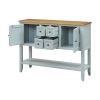 TREXM Cambridge Series Ample Storage Vintage Console Table with Four Small Drawers and Bottom Shelf for Living Rooms